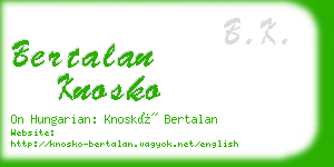 bertalan knosko business card